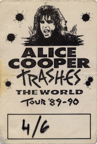 Alice Cooper Trashes The World Backstage Pass