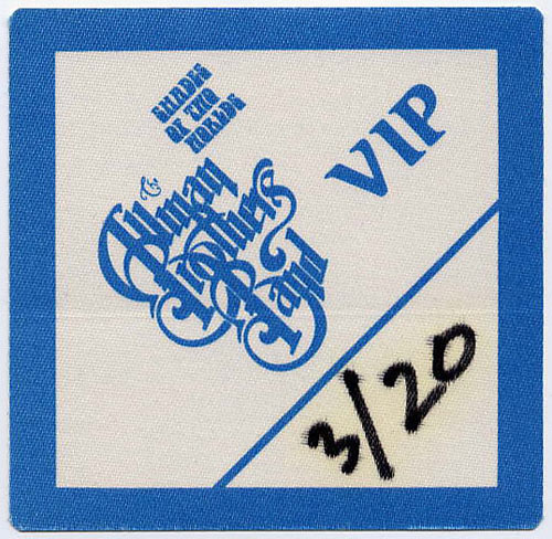 Allman Brothers Band 1991 Blue VIP Backstage Pass