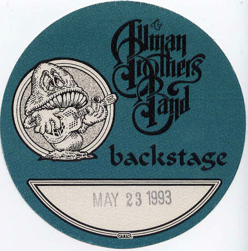 Allman Brothers Band 1993 Blue Backstage Backstage Pass