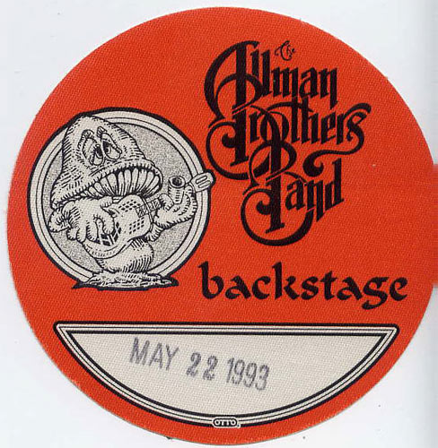 Allman Brothers Band 1993 Red Backstage Backstage Pass