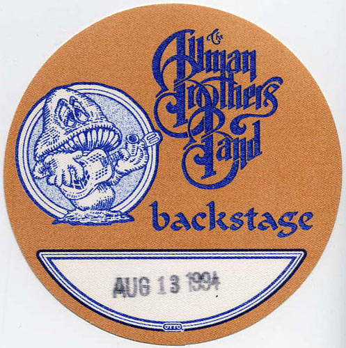 Allman Brothers Band 1994 Brown Backstage Backstage Pass