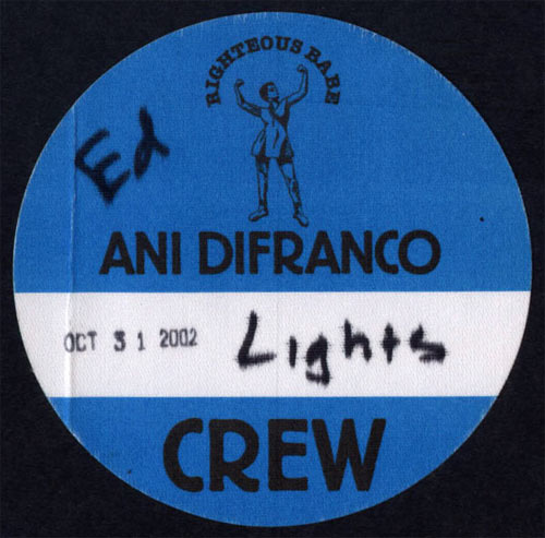 Ani DiFranco Backstage Pass