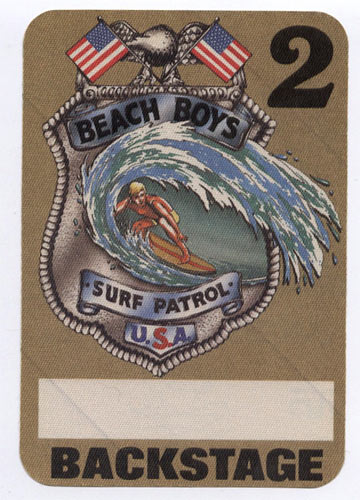 Beach Boys Surf Patrol Brown Backstage Backstage Pass