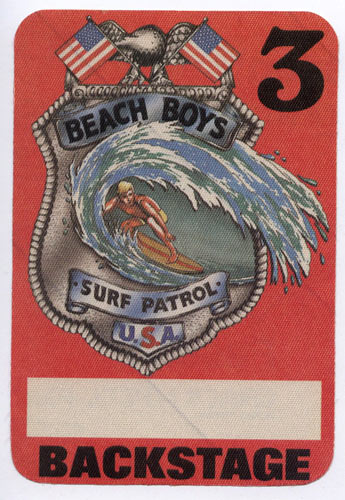 Beach Boys Surf Patrol Red Backstage Backstage Pass