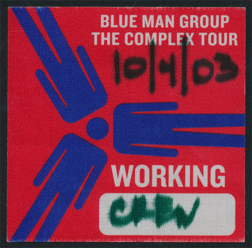 Blue Man Group 2003 Complex Tour Backstage Pass
