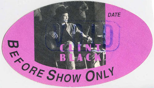 Clint Black Before Show Backstage Pass