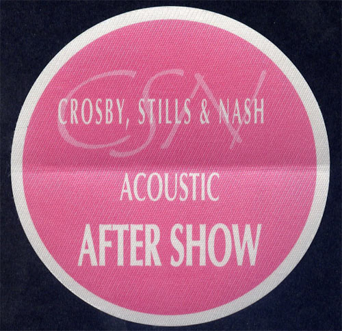 Crosby Stills And Nash Acoustic After Show Backstage Pass