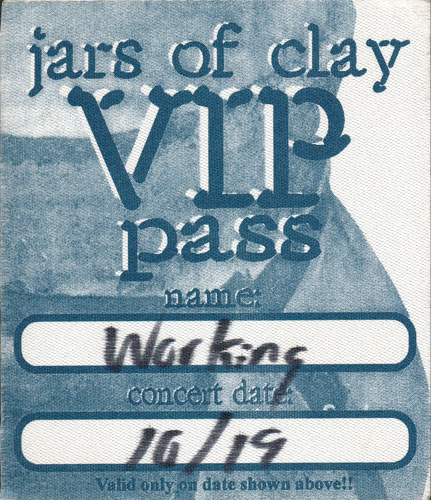 Jars of Clay VIP Working Pass Backstage Pass