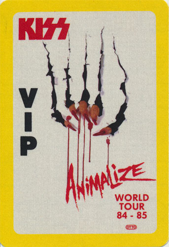 Kiss Animalize 1984 - 1985 Tour VIP Backstage Pass