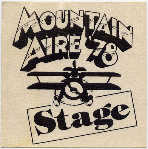 Mountain Aire 1978 Black Stage Backstage Pass