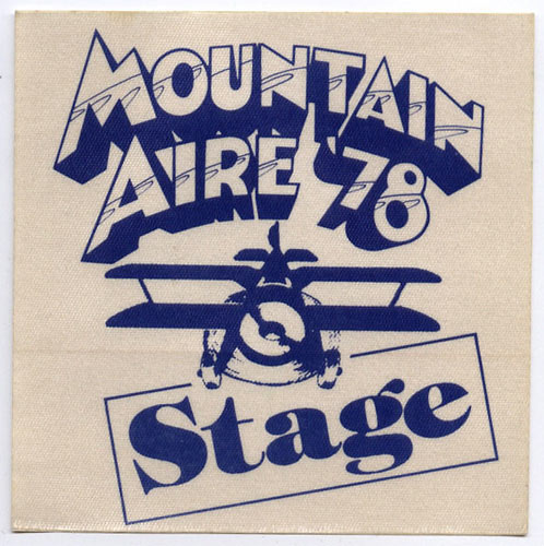 Mountain Aire 1978 Blue Stage Backstage Pass