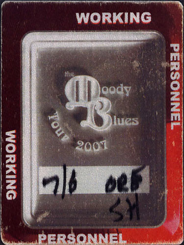 The Moody Blues 2007 Tour Backstage Pass