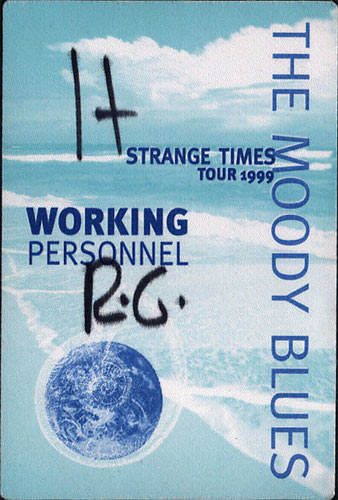 The Moody Blues Strange Times 1999 Tour Backstage Pass