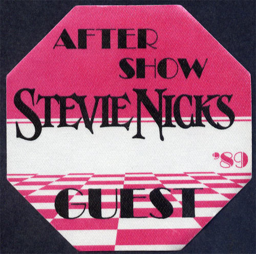 Stevie Nicks 1989 Pink After Show Guest Backstage Pass