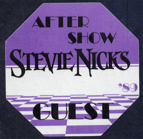 Stevie Nicks 1989 Purple After Show Guest Backstage Pass