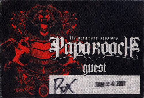 Papa Roach Backstage Pass
