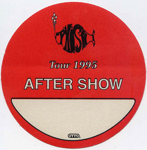Phish 1995 Red After Show Backstage Pass