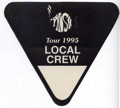 Phish 1995 Black Crew Backstage Pass