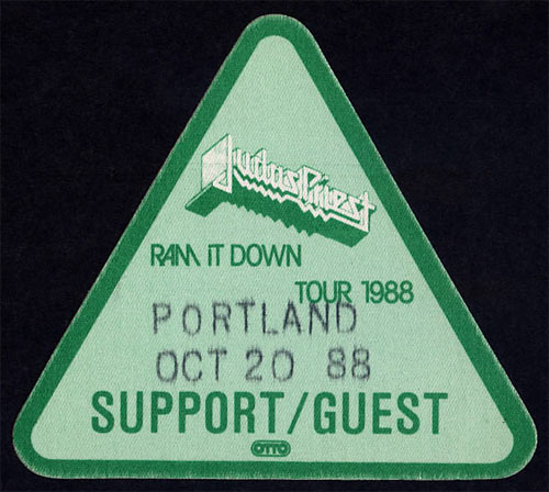 Judas Priest Ram It Down Tour 1988 Backstage Pass
