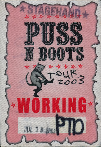 Norah Jones Puss N Boots Tour 2003 Stagehand Backstage Pass