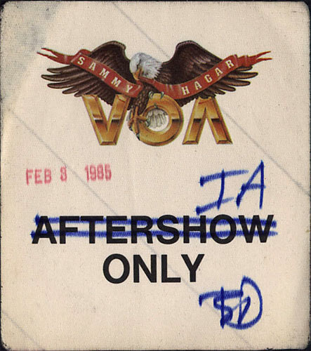 Sammy Hagar Backstage Pass