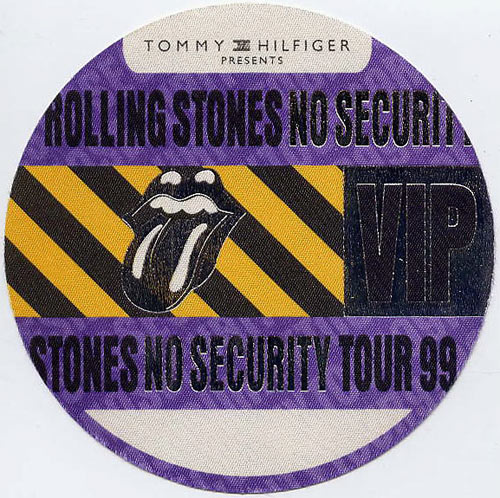Rolling Stones 1999 No Security VIP Backstage  Pass