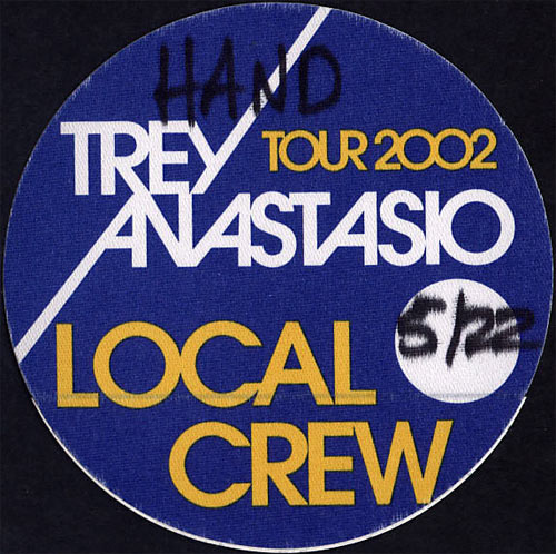 Trey Anastasio 2002 Tour Backstage Pass