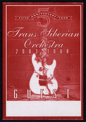 Trans-Siberian Orchestra 2003 Tour Backstage Pass