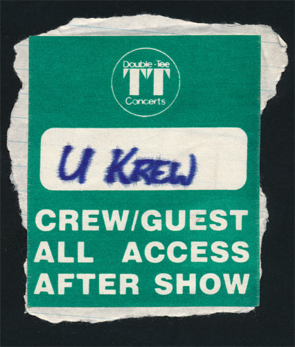 The U-Krew Crew/Guest All Access Backstage Pass