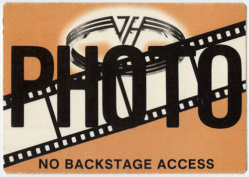 Van Halen Brown Photo Backstage Pass