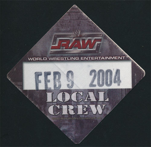 WWE Raw Crew Pass Backstage Pass