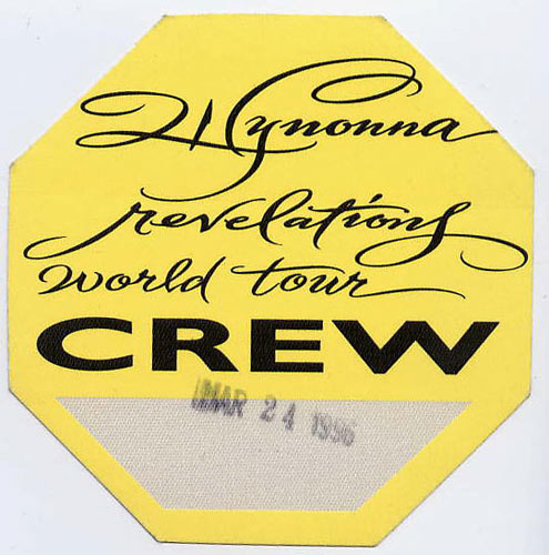 Wynonna 1996 Revelations Crew Backstage Pass