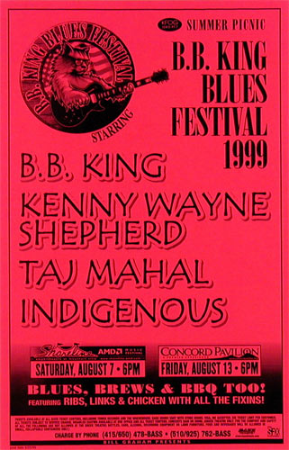 BB King Blues Festival 1999 Phone Pole Poster