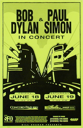 Bob Dylan and Paul Simon Phone Pole Poster
