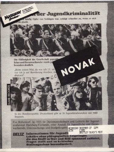 Novak Punk Flyer / Handbill