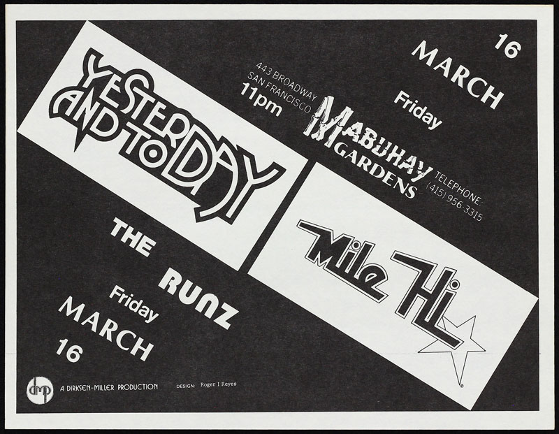 Roger I. Reyes Yesterday And Today (Y&T) Punk Flyer / Handbill