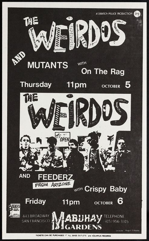 Roger/Reyes The Weirdos Punk Flyer / Handbill