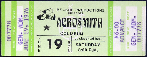 Aerosmith 1976  ticket