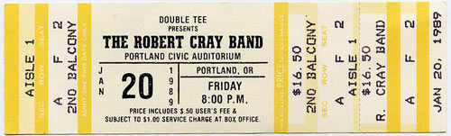 Robert Cray Portland 1989 Ticket