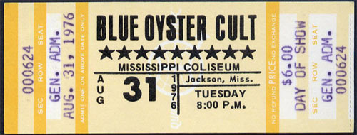 Blue Oyster Cult 1976 ticket