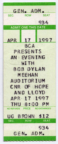 Bob Dylan 1997 Ticket