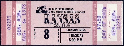 Kansas 1978 ticket