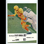 1961 San Francisco 49ers vs Detroit Lions Pro Football Program