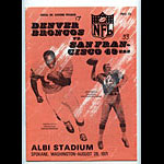 1971 San Francisco 49ers vs Denver Broncos Pro Football Program