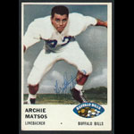 Archie Matsos 1961 Fleer #142 Autographed Football Card