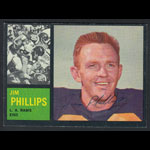 Jim Phillips 1962 Topps #81 Autographed Football Card