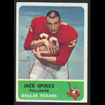 Jack Spikes 1962 Fleer #23 Autographed Football Card