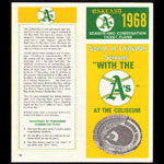 Oakland Athletics 1968 Schedule and Ticket Order Form