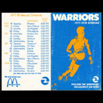 Golden State Warriors 1977/78 NBA McDonalds Basketball Pocket Schedule