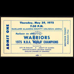 Golden State Warriors 5/29/1975 NBA Champions Souvenir Ticket Oakland Basketball Ticket